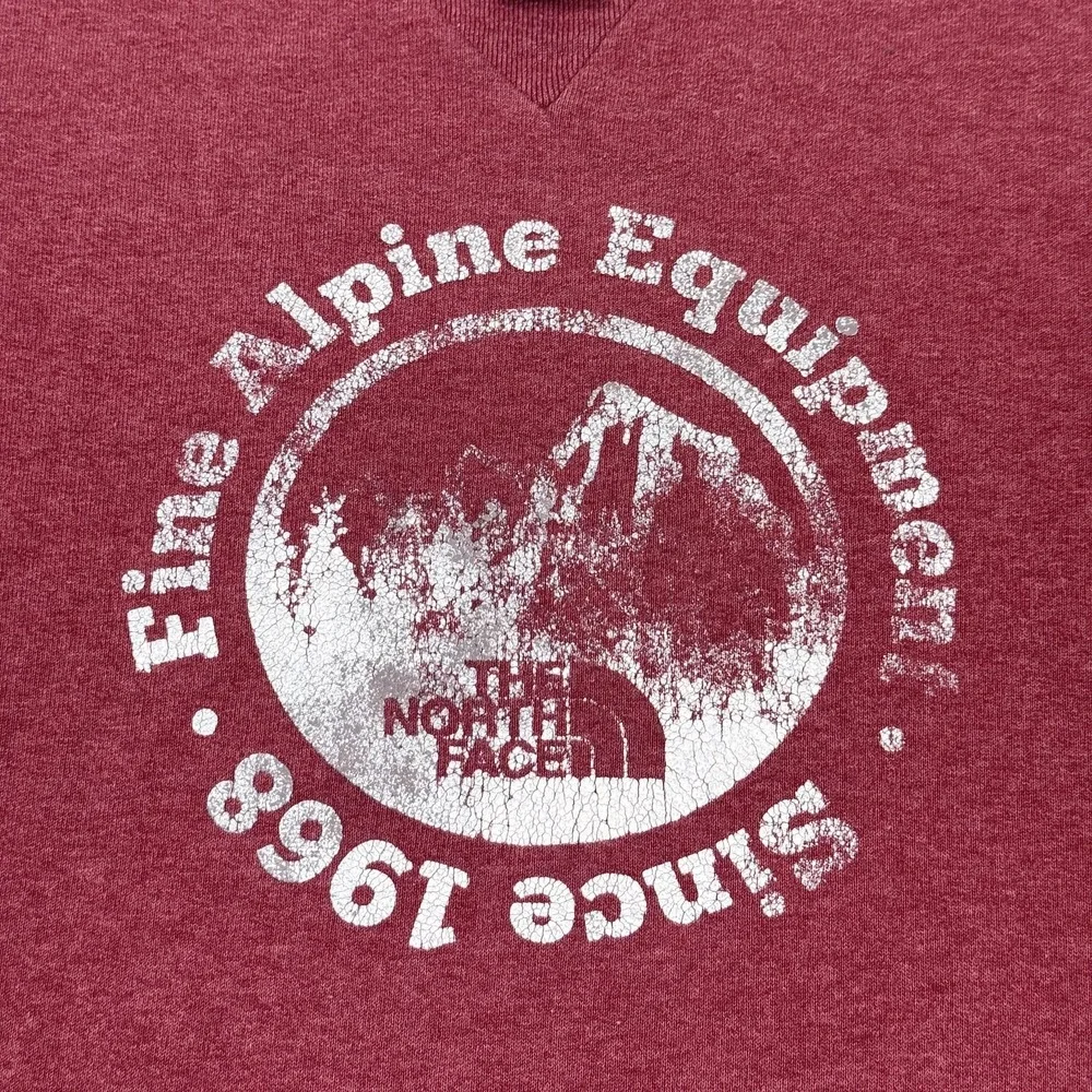 The North Face Fleece‎ Sweatshirt Mens L Red Pullover Graphic Fine Alpine Logo